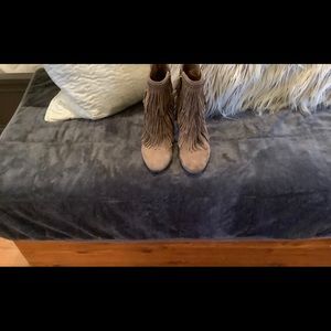 Suede high heel boots